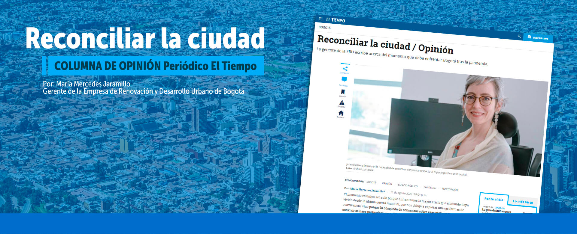 imagen gerente María Mercedes Jaramillo en el periódico El Tiempo