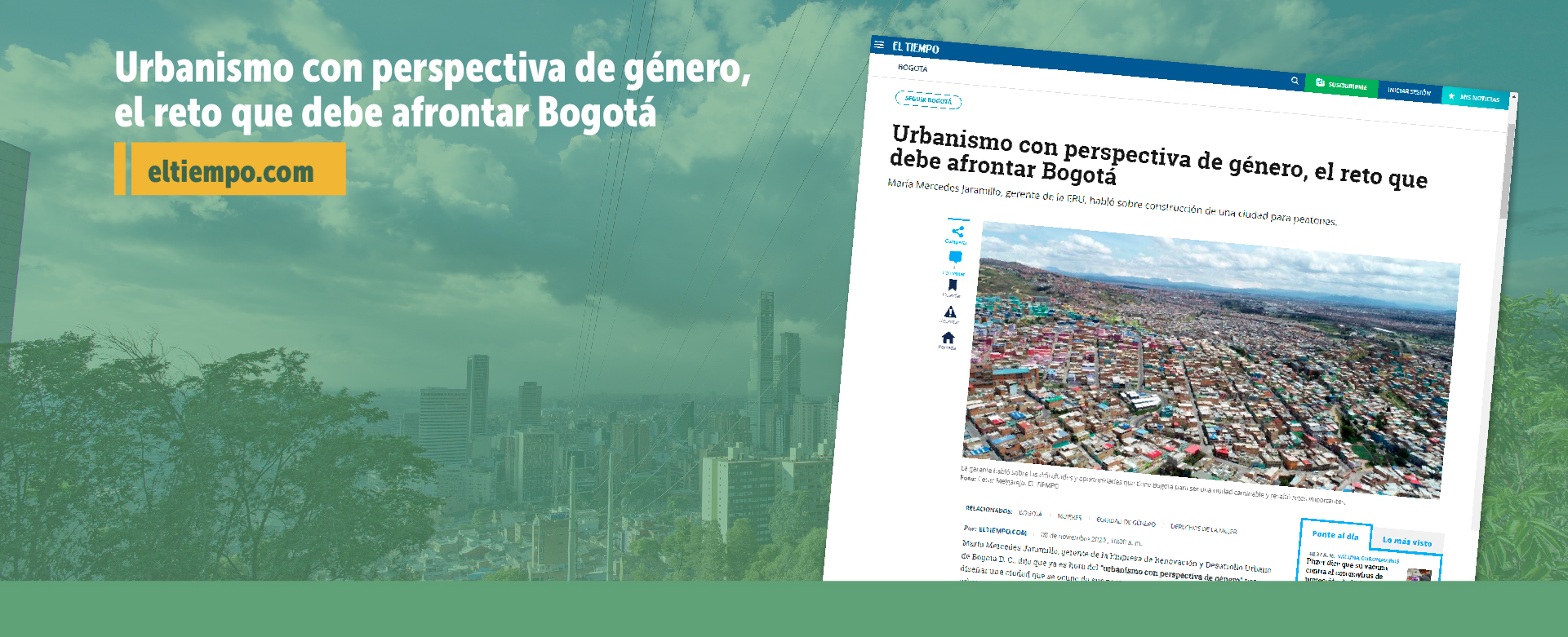 Ilustración artículo "Urbanismo con perspectiva de género, el reto que debe afrontar Bogotá"