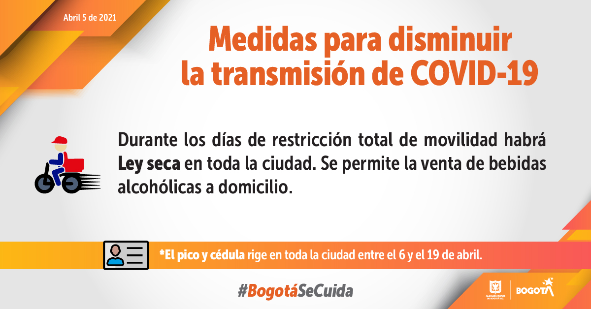 4–Medidas para disminuir la transmisión de COVID-19 en Bogotá