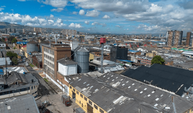 vista aérea zona industrial de Bogotá
