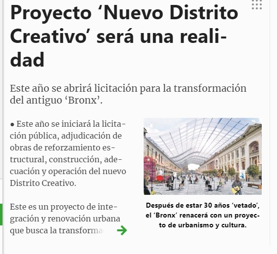 Proyecto “Nuevo Distrito Creativo” será una realidad