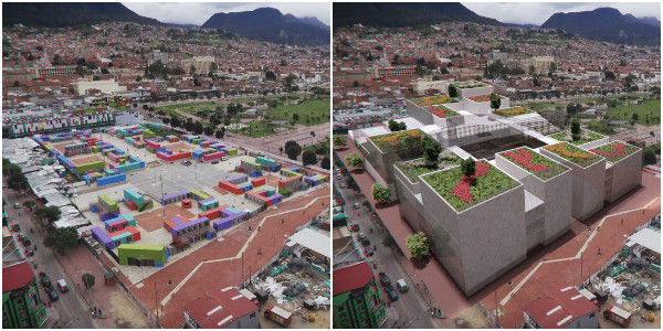 Imagen panorámica del centro de la ciudad de Bogotá